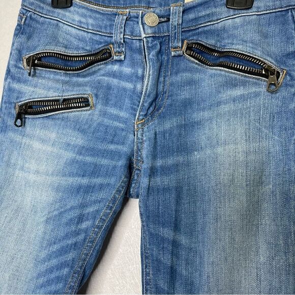 rag & bone Kilbowie Zippered Distressed Skinny Jeans 23 - Picture 4 of 9